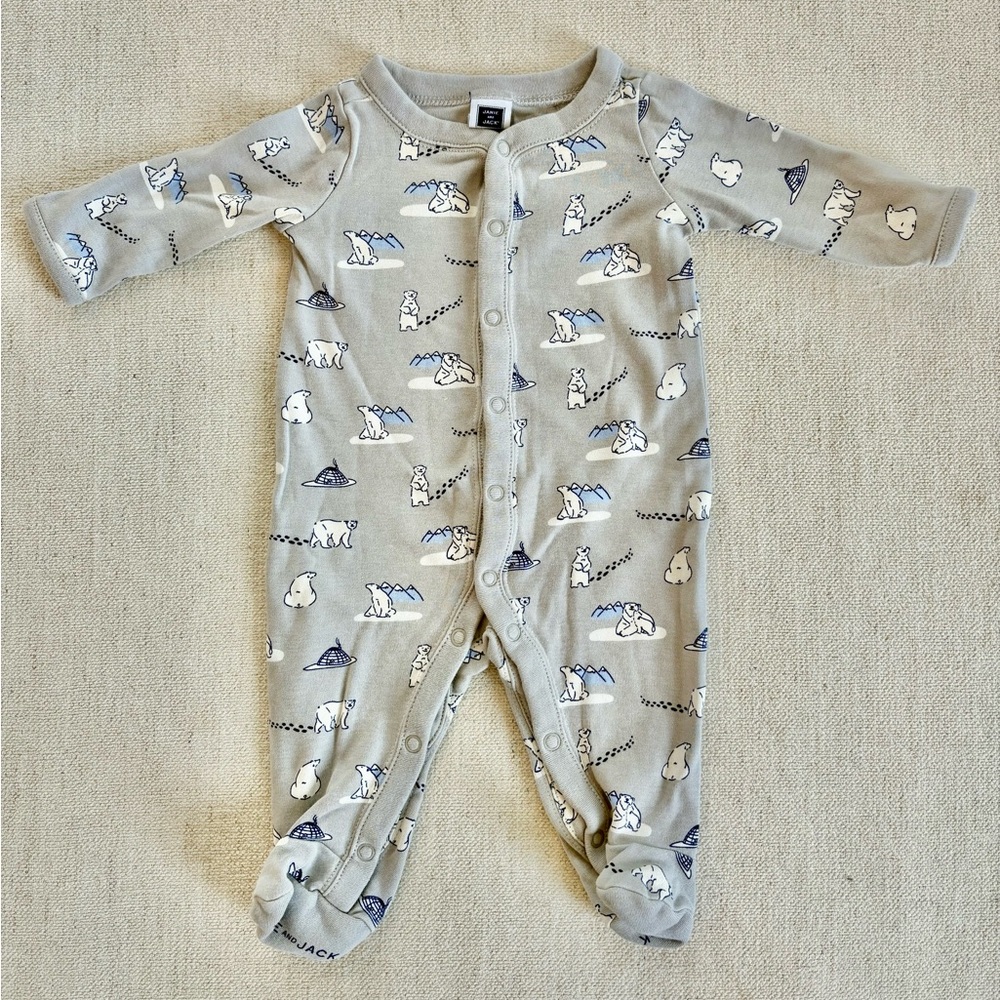 Janie & Jack Polar Bear Baby Boy  Footie Sz NB